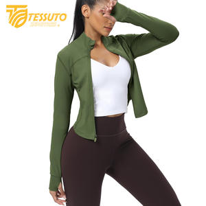 Women's Lightweight Long Sleeve UPF 50+ Hoodie Breathable Full Zip Winter Workout Sun Protection with <b>Stand</b> Collar - Product Image 2