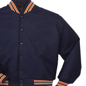 Chaquetas de invierno de talla grande para hombre, chaqueta de cuero de estilo universitario con bordado de chenilla y bloque de color acanalado - Product Image 4