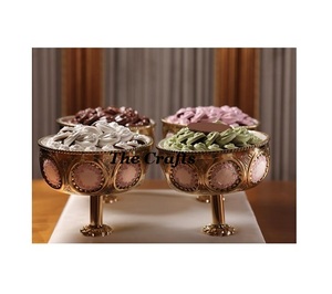 Cuenco para servir comida de diseño maravilloso en color plateado y dorado, vajilla decorativa de mayor calidad, cuenco para chocolate y frutas - Product Image 5