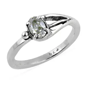 Bague de fiançailles classique en diamant taille ovale, monture à griffes en argent 925, bijou raffiné pour femme, cadeau - Product Image 2