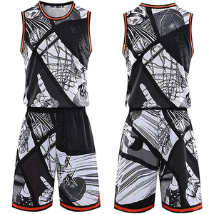 Sublimation complète Sequin Pratique Réversible Couleur Marron Logo Personnalisé Uniformes Gris Mens Basketball Jersey Set - Product Image 3