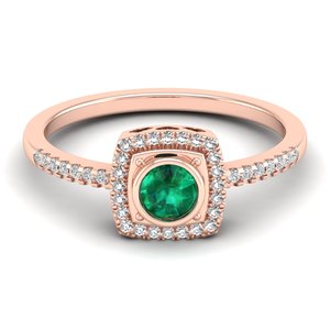 แหวน REYES Timeless ทองคำแท้ 14K ประดับด้วยมอสซาไนต์ GRA Certified ทรงกลมเจียระไนแบบบริลเลียนท์ น้ำหนัก 0.25 กะรัต พร้อมพลอยสีเขียวมรกต - Product Image 5