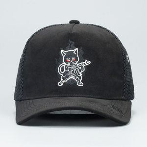 Vente en gros de conception personnalisée de haute qualité votre propre logo de broderie 3D 5 panneaux maille respirant imperméable couleurs personnalisées camionneur unisexe - Product Image 3