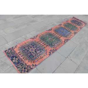 2.2x11 ft Vintage Turkish Rug, <b>Runner</b> Rug, <b>Red</b> Wool Rug - Product Image 3