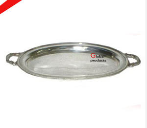 Bandeja de Servicio con Acabado Plateado y Diseño de Hojas para Hotel, Restaurante y Bar - Product Image 3