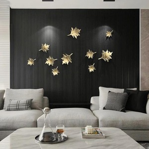 Mini <b>Leaf</b> Metal <b>Wall</b> Art High Quality Good Looking Home <b>Decor</b> Hanging <b>Wall</b> Art Metal in Brass Aluminum Iron Art - Product Image 3