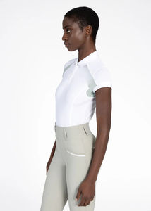 Chemise d'équitation athlétique pour femmes, légère, à manches courtes, respirante, en tissu extensible, couche de base équestre, service OEM - Product Image 5