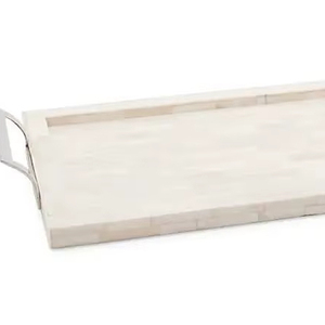 Plateau de service en os tendance Poignée plaquée argent poli Forme rectangle Design moderne Écologique Lave-vaisselle Utilisation de fête - Product Image 1