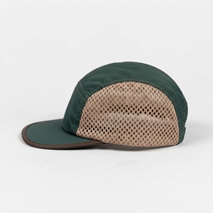 Gorra de malla verde de 5 paneles unisex transpirable para exteriores, informal, de béisbol, al por mayor, con logotipo personalizado, alta calidad, OEM, ODM, MOQ bajo - Product Image 2