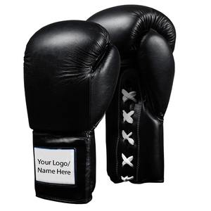 ถุงมือชกมวยหนังวัวแบบเต็มนิ้วทำจากเชือกหนังวัวคุณภาพสูงถุงมือชกมวยศิลปะการต่อสู้ - Product Image 1