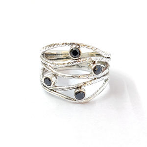 Black Onyx <b>Statement</b> <b>Ring</b> for Men 4.9 Grams Platinum Gemstone Geometric Design Rhodium Plating Everyday Wear - Product Image 1