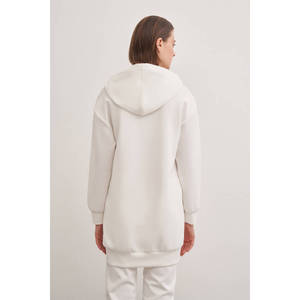 Sweat-shirt à capuche surdimensionné en tricot pour femme avec broderie de lettres - Sweat-shirt d'hiver respirant en soie - Product Image 5