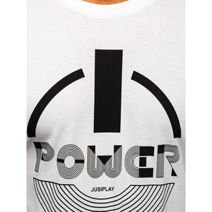 T-shirt en jersey tricoté à manches courtes pour homme, respirant, avec logo personnalisé imprimé, 100% coton, 250 GSM, blanc et noir - Product Image 4