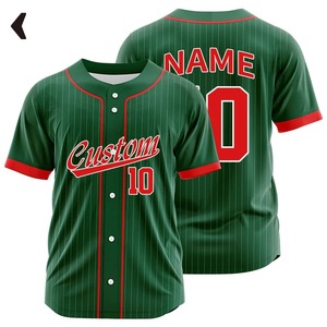 Camiseta de Béisbol Personalizada con Sublimación, Nombre del Equipo, Número, Uniforme de Béisbol, Camiseta Deportiva de Hip Hop con Rayas para Hombre - Product Image 3