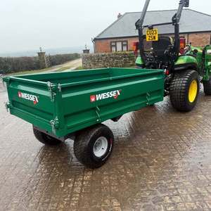 Remorque basculante WESSEX 1,25 TONNE, simple essieu, 2 roues motrices, neuve/insouffrant, verte, haute productivité - Product Image 4