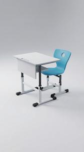 Bureau d'école moderne et durable, chaise colorée, plateau de table en bois, hauteur réglable, design contemporain, garantie de 2 ans, salle de classe - Product Image 2