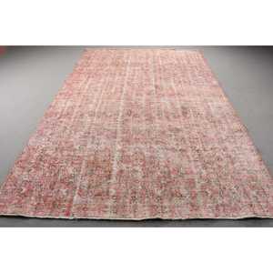 7x10,7 ft Rug, Vintage Turkish Oversize Rug, <b>Red</b> <b>Wool</b> Rug - Product Image 1