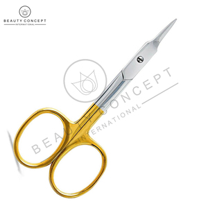 Tijeras para Uñas de Acero Inoxidable con Mango Dorado, Punta Puntiaguda, Logotipo Personalizado, Hoja Recta para Diestros, Duraderas - Product Image 2