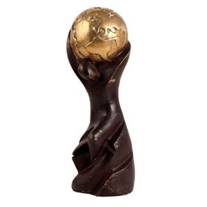 Lusso fatto a mano indiano ottone bronzo dorato dio greco Atlas sculture Figurine statua decorazioni per la casa articoli da regalo SND-443