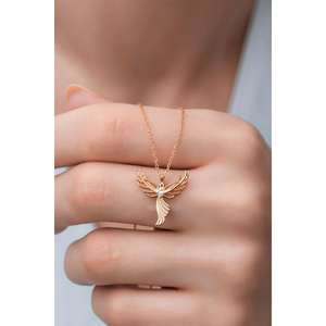 AZURIS Collier pendentif ange en argent 925 Élégant fin d'origine dinde - Product Image 2