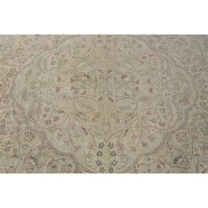 พรมวินเทจขนาดใหญ่พิเศษ 7.1x13.6 ฟุต สีเบจลายปะติดแบบตุรกี - Product Image 5