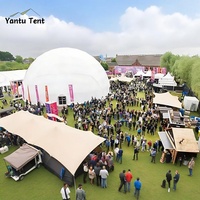 Tente dôme géodésique en tissu PVC moderne pour 6 à 8 personnes, résistante aux intempéries, pour camping, événements, expositions et glamping, ignifuge