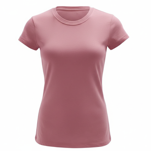 Essentials Slim-Fit Camiseta de manga corta con cuello redondo para mujer Camiseta informal clásica Transpirable Cómodo para el logotipo de verano - Product Image 1