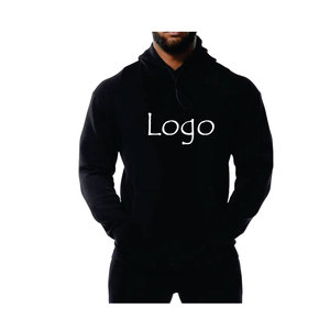 Vente en gros Costumes de jogging hiver avec logo personnalisé à la taille élastique Sweat à capuche basique uni de couleur unie Sweats à capuche sport pour hommes - Product Image 3