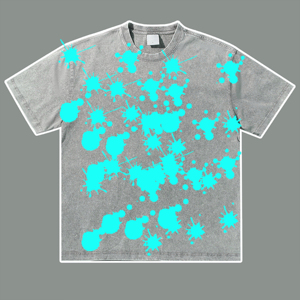 Camiseta lavada con ácido de gran tamaño personalizada con logotipo, venta al por mayor, camiseta lavada con nieve Vintage de peso pesado en blanco para hombre, camiseta para hombre - Product Image 3