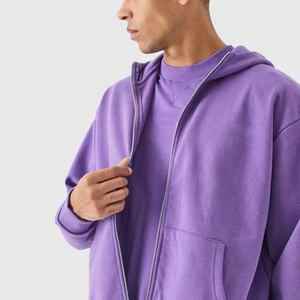 Chándales de alta calidad con cremallera para hombre, chándales de algodón con logotipo personalizado, nuevo estilo de alta calidad, manga larga, acampanado, peso pesado, de talla grande - Product Image 3