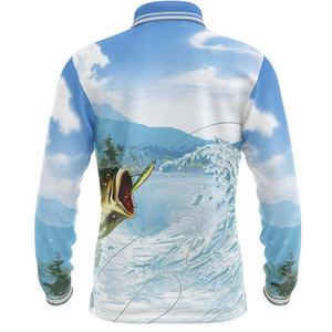 Venta al por mayor de poliéster Spandex Fish Hunting Polo Shirt logotipo personalizado sublimado impreso UPF 50 + transpirable de secado rápido antibacteriano - Product Image 4