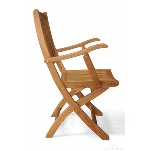 Ensemble bistro compact en bois de teck avec table ronde pliable et chaises pour l'extérieur et le patio - Product Image 3