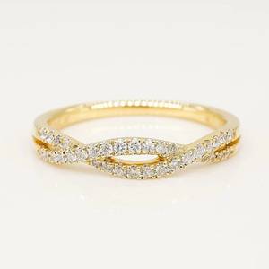 แหวนแต่งงานเพชรโมอีสทรงกลมสำหรับผู้หญิงขนาด14K ลายเกลียวสีทองบิดเกลียวปี0.54กะรัตสำหรับผู้หญิง - Product Image 5