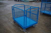Chariot de transport en acier à 4 faces avec roues pivotantes pour un transport pratique, vente en gros, OEM