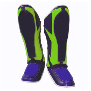 Protège-tibias en cuir PU de couleur personnalisée durable fabriqués au Pakistan pour la boxe MMA et l'entraînement Muay Thai Protège-tibias de protection de qualité - Product Image 3