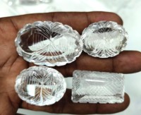 Lot en vrac de haute qualité de cabochons de quartz transparents facettés, pierres précieuses en cristal naturel hautement polies, formes variées, pierres en vrac