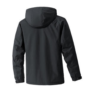 Chaqueta de lluvia de estilo urbano de Otoño de talla grande personalizada para hombre impermeable de nailon recubierto de poliéster con capucha lavada de corte holgado de talla grande - Product Image 2