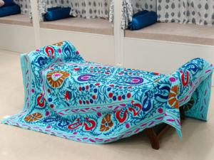 Embroidered Colorful Suzani <b>Throw</b> Indian Cotton Blanket Wall Hanging Bedding Bedspread <b>Double</b> <b>Bed</b> Cover <b>Throw</b> Blanket - Product Image 2