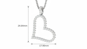 จี้เพชรรูปหัวใจเปิด ดีไซน์ทันสมัย ขายดี ประดับเพชรแท้ สง่างาม เรียบหรู โรแมนติก เครื่องประดับชั้นดีสำหรับผู้หญิง - Product Image 2