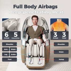 Silla de Masaje Shiatsu Comercial Inteligente con Pantalla Grande, Gravedad Cero, Airbag para Todo el Cuerpo, Rodillo para Glúteos, Bluetooth Musical, Portátil - Product Image 5