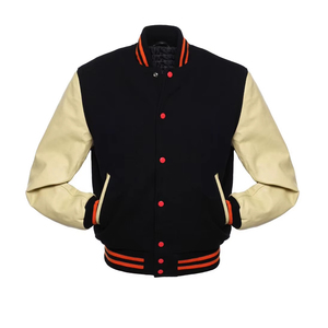Blouson universitaire unisexe à manches longues en laine respirante avec patchwork et broderie personnalisée, imperméable et chauffant – Collection 2026 (Vente en gros) - Product Image 1