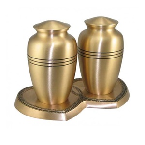 Recién llegado, urna de Metal duradero dorado, almacenamiento de cenizas de compañero más vendido para parejas, ataúd funerario para cremación - Product Image 6