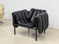 Canapé-lit rayé rétro européen RUNXI, petit fauteuil de salon, design à rayures zébrées, fauteuil de détente simple, fauteuil de salon