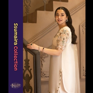 Tendencias de CP-Traje blanco inspirado en Hania Amir | Traje de diseñador pakistaní - Product Image 3