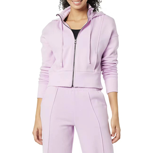 Sudadera con Capucha Corta de Invierno Personalizada para Mujer, 100% Algodón, Transpirable, Ecológica, Sudadera Holgada - Product Image 2