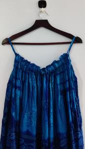 Vestido informal ligero con estampado Floral de Sari de seda pura 100% para mujer, tela transpirable ecológica Natural para la playa de verano - Product Image 3