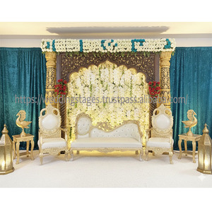 Loveseat de recepción deslumbrante con juego de sillas de trono, sofá de boda de lujo de alta calidad, muebles para eventos de fiesta de novia y novio, EE. UU. - Product Image 1
