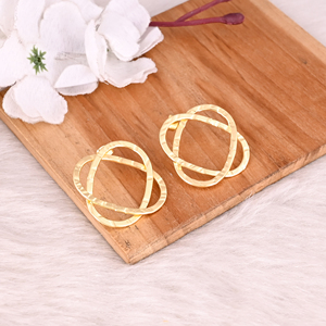 Pendientes de latón hechos a mano, modernos y delicados, con baño de oro amarillo, regalos de aniversario para mujer, venta al por mayor, 25 pares, a la moda - Product Image 6