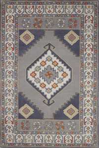 Alfombra de área de lana con mechones a mano de primera calidad, Alfombra de medallón geométrico tradicional, patrón abstracto, decoración del hogar, geométrico tradicional - Product Image 2