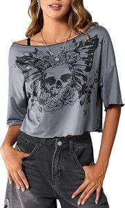 Recién llegado, Top corto para mujer, camisa de manga corta de algodón informal a la moda, perfecta para amantes de la ropa de calle e Influencers de moda - Product Image 6